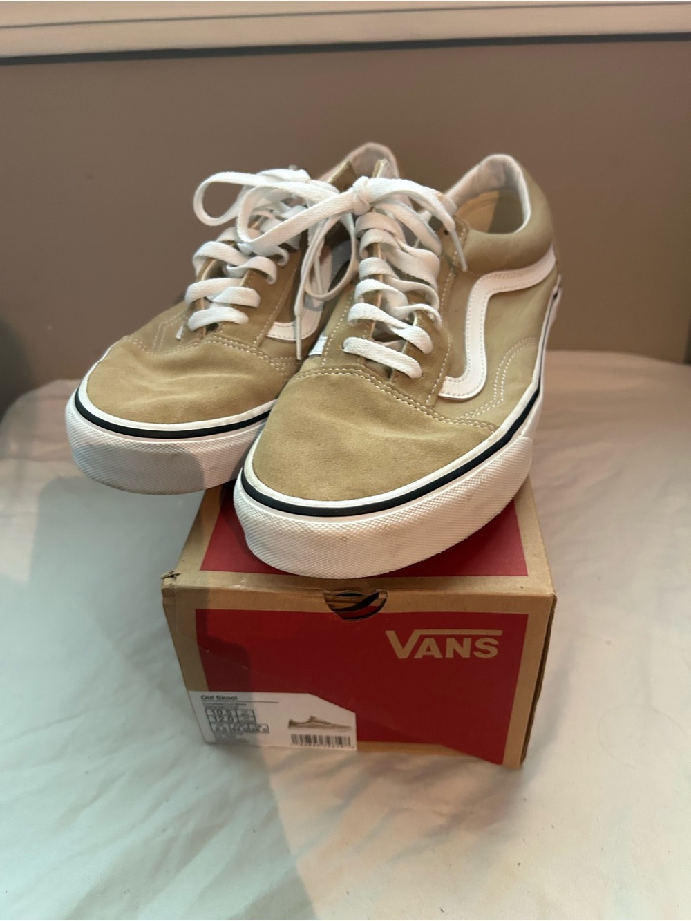 Vans Men’s Old Skool Sneakers — Tan and White